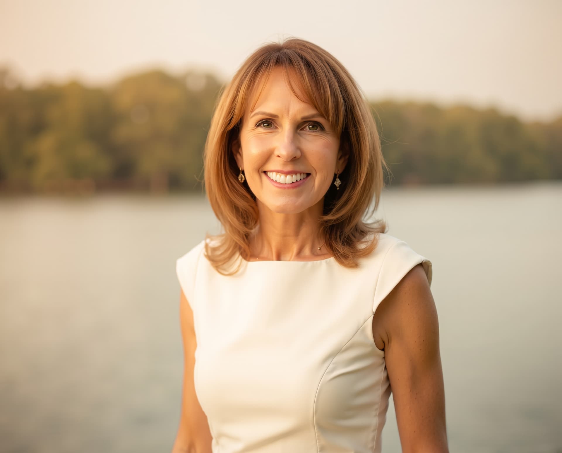 Teresa Jacobson by the lake